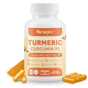 Newpie Premium Turmeric Curcumin 1000mg | with Bee Propolis & MCT Oil for Joint & Mobility Support | Non-GMO, 120 Veggie Caps